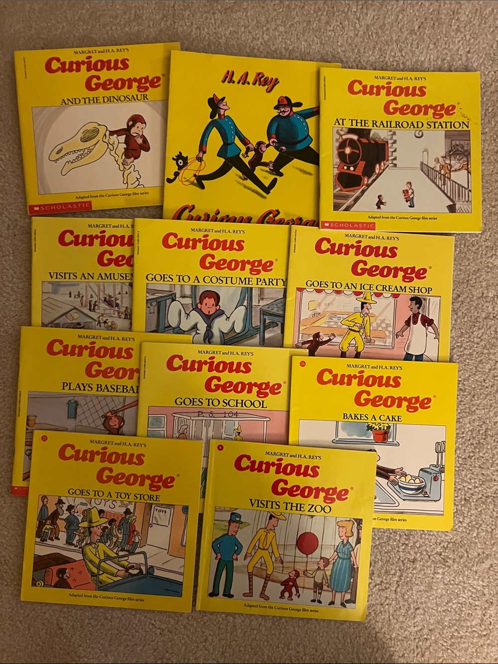 Curious George 11-Book Lot - Bright Yellow Children's Classics - used